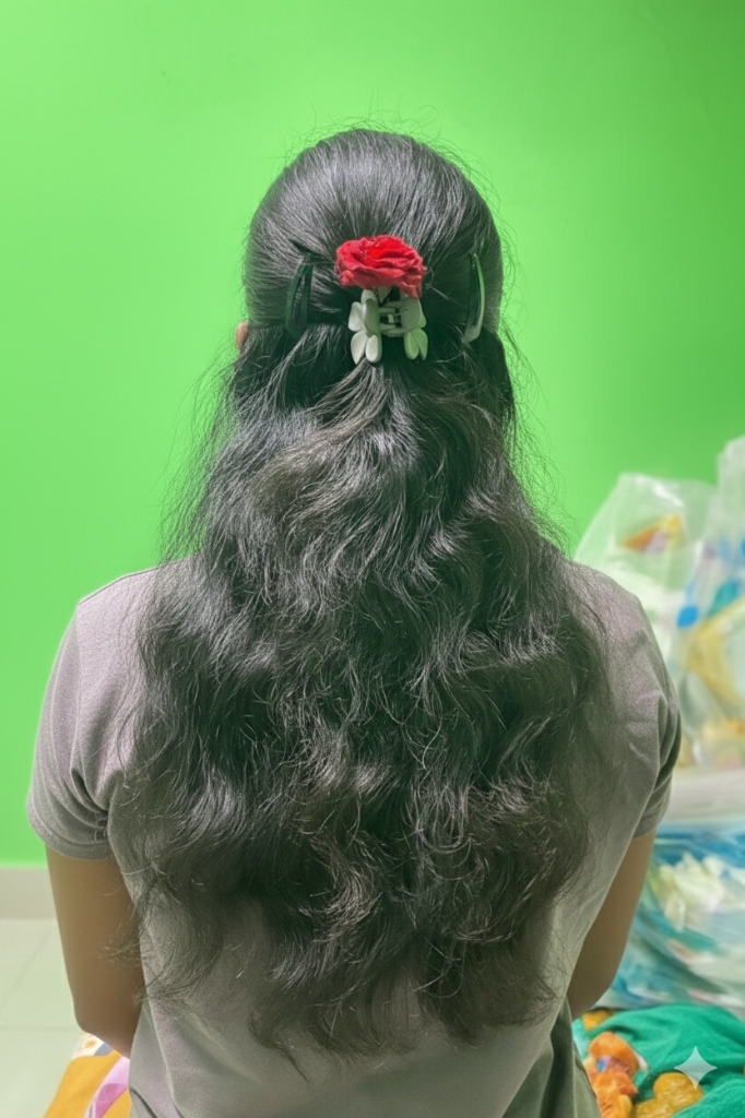 Thick, healthy hair after using Thulasi's Herbal Oil